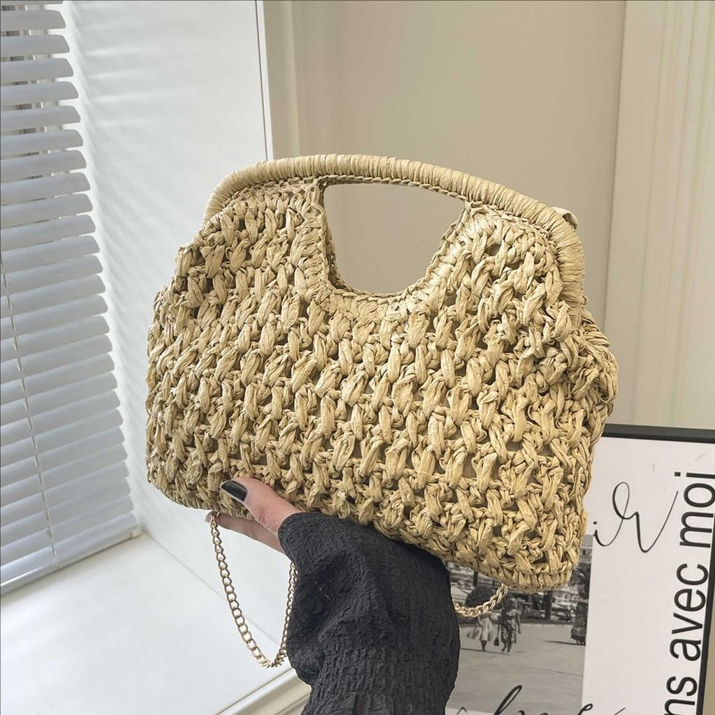 Handcrafted Woven Shoulder Bag For Women Summer Casual Travel With Inner Pouch