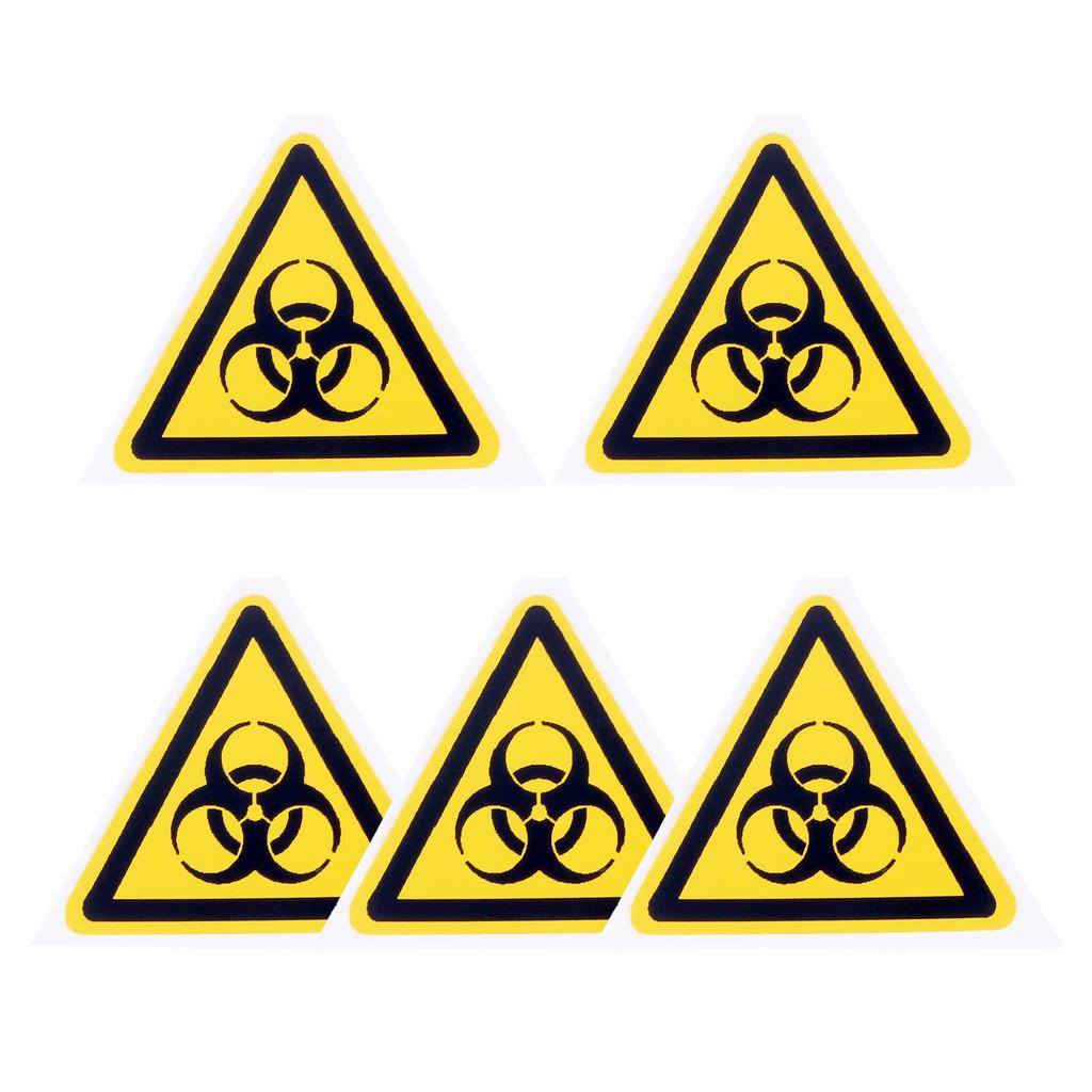 5Pc PVC Warning Signs Sticker Logo Security Safety Labels Water-Resistant Oil-Proof Warning Tag Wall Machine Sticker 25/50/100mm