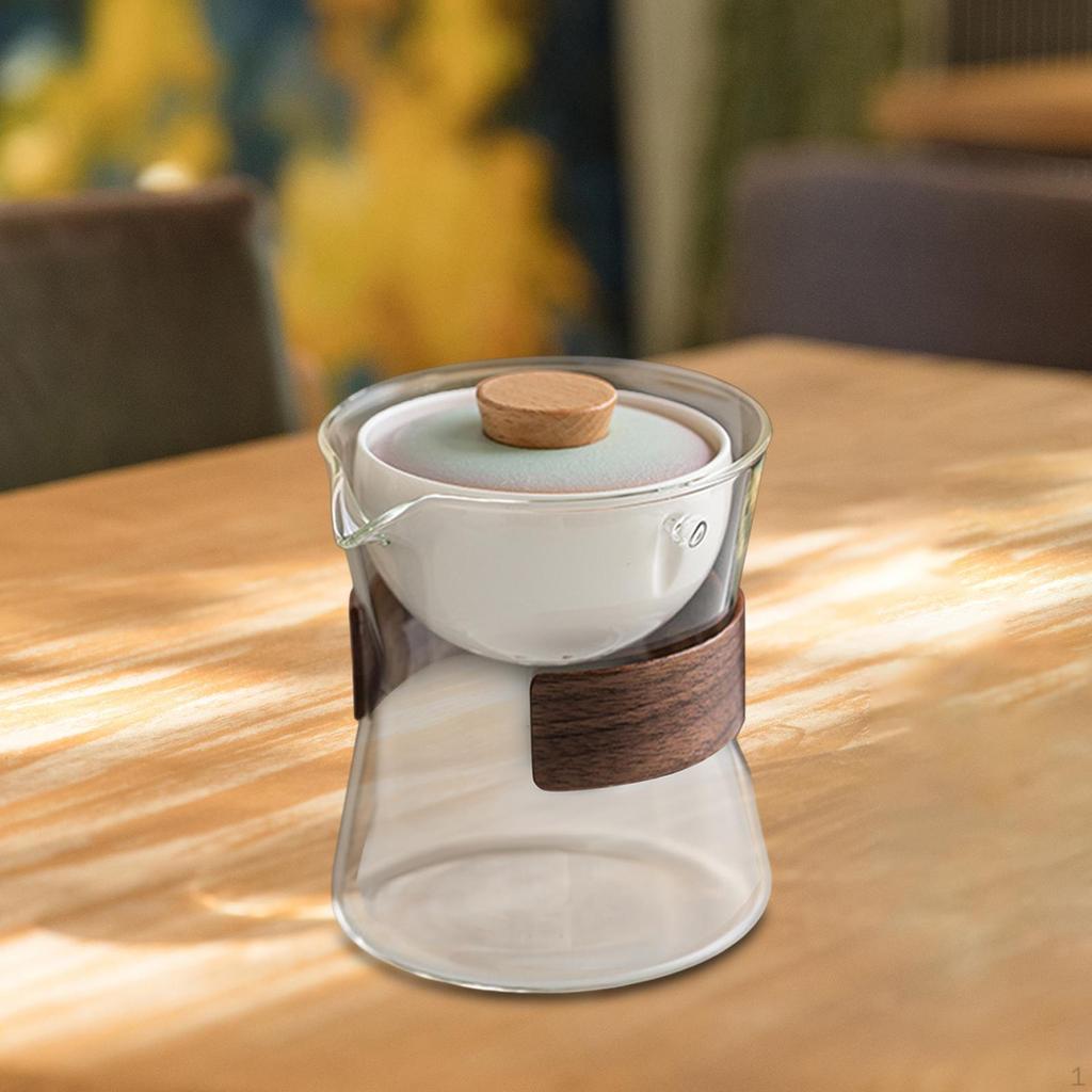Teiera in vetro Fioritura e Foglie Sfuse Stoviglie Rimovibile Portatile Bollitore da tè Gong Fu