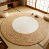 Cotton Rope Area Rug Braided Round Cat Scratching Rug Washable Vintage Floor Mat for Bedroom Living Room Couch Side Table