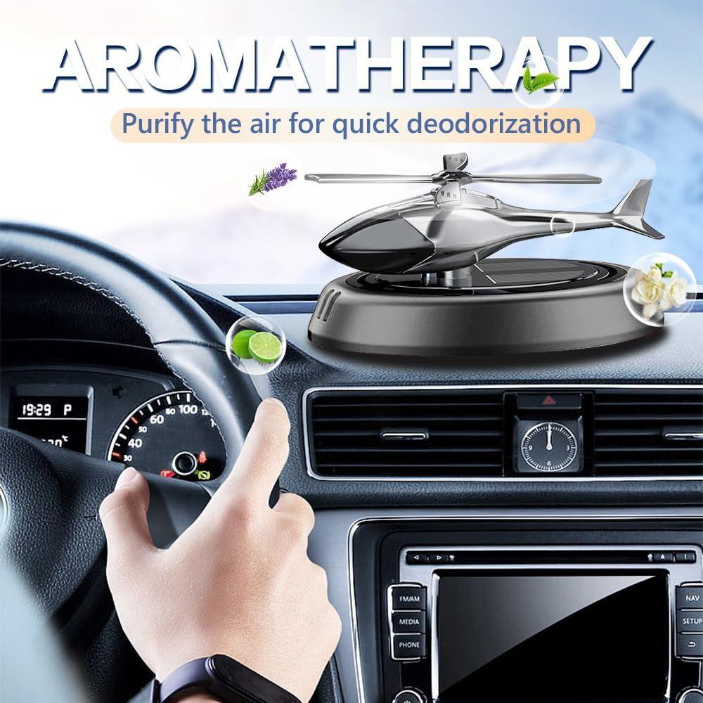 Helicopter Model Solar Car Air Freshener Non-toxic Rotating Car Perfume Auto Aroma Diffuser  Office
