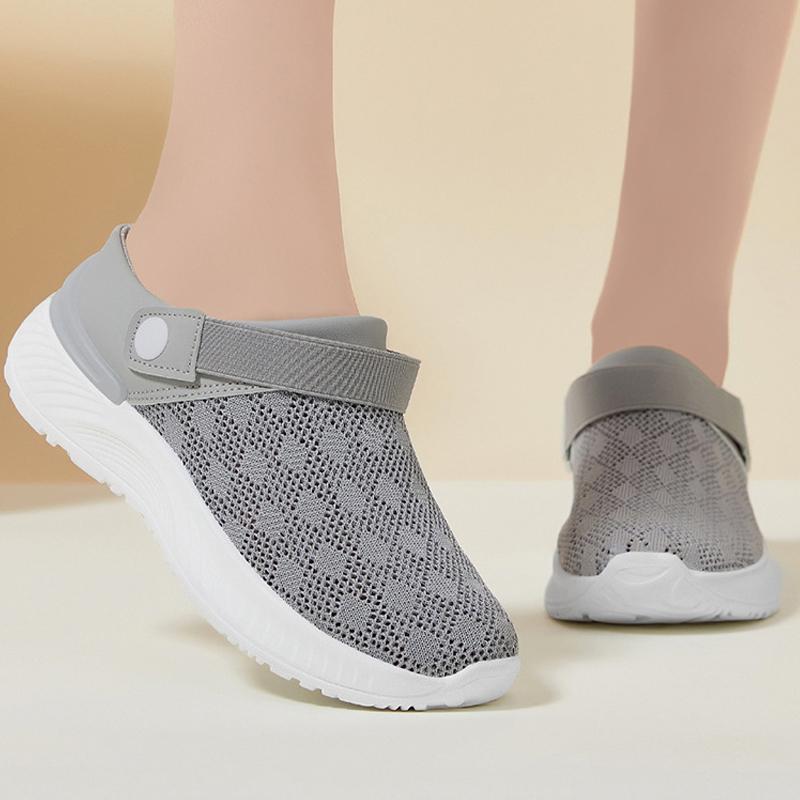 Fashion Shevalues Women Casual Flat Shoes Summer Breathable Mesh Sport Shoes Lightweight Walking Shoes Leisure Non-slip Beach Slippers