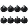 8pcs Durable Male Knurled Thumb Screws Black Plastic Clamping Knobs M6 X 10mm Thread Length Screw Furniture