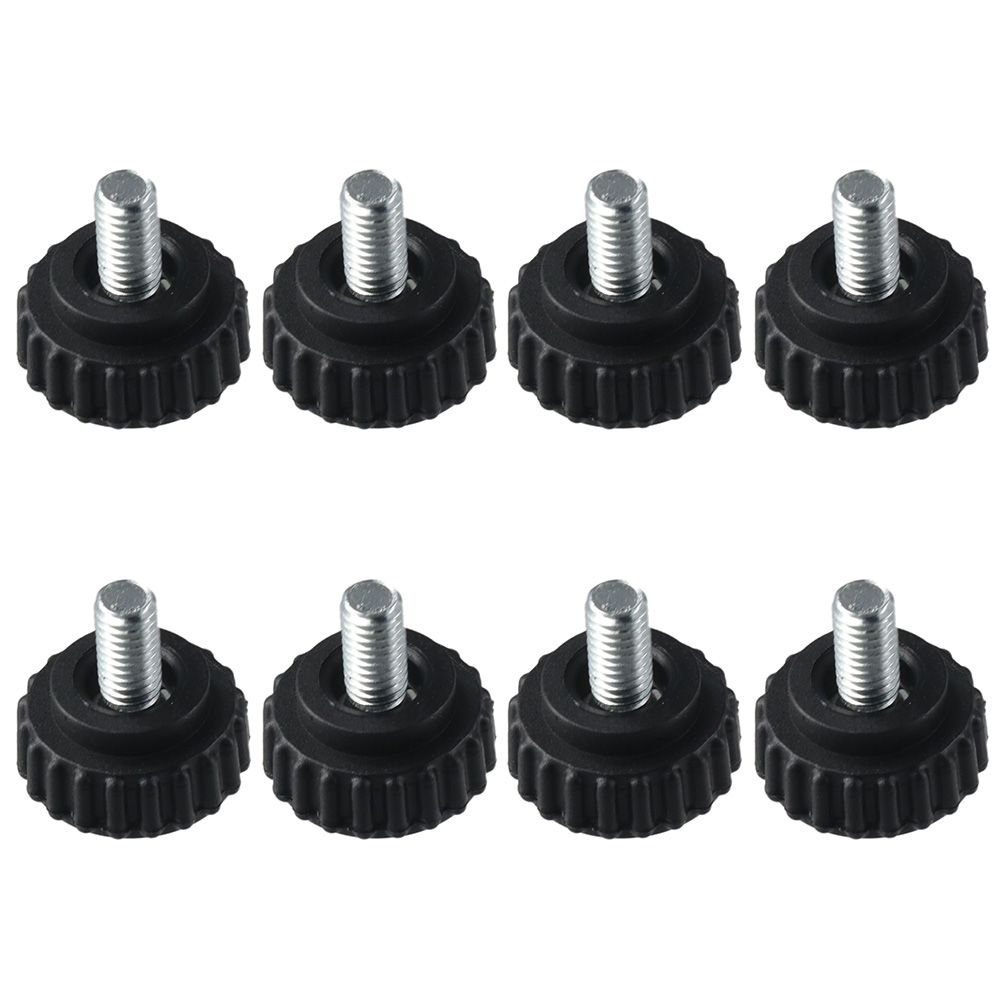 8pcs Durable Male Knurled Thumb Screws Black Plastic Clamping Knobs M6 X 10mm Thread Length Screw Furniture