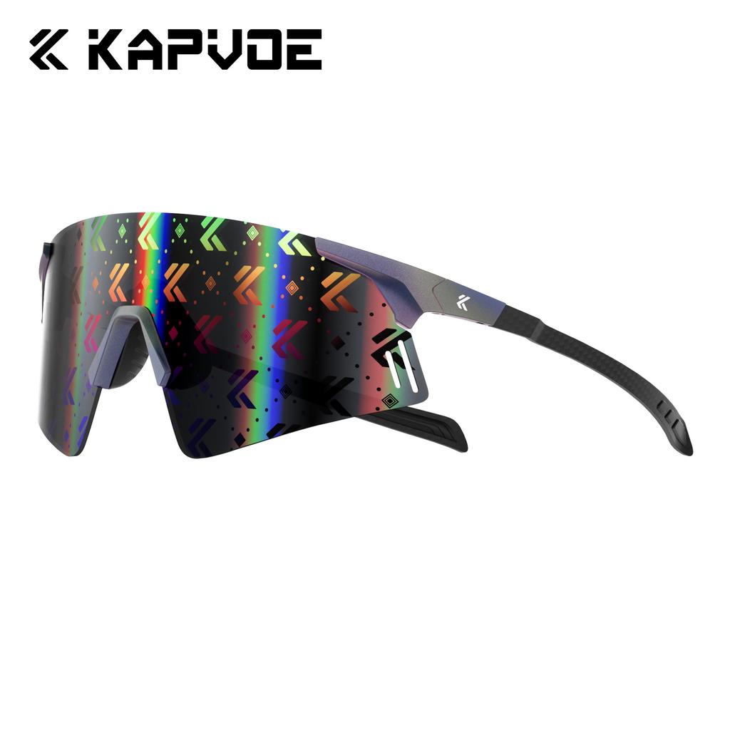 Kapvoe Lightweight Photochromic Rimless Sunglasses Real Carbon Fiber Cycling Glasses UV400 MTB Bike Running Men Sports Eyewear