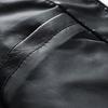 Solid Color Stand Collar Long Sleeves Pockets Zipper Placket Men Jacket Autumn Winter Fleece Lining Faux Leather Motorcycle Windbreaker