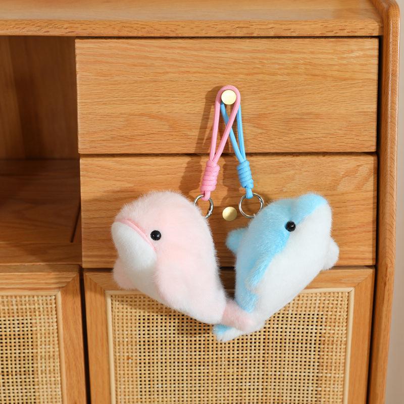 Dolphin & Whale Plush Toy Shark Plushie Keychain Bag Pendant for Girls