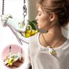Hand Sculpted Fruit Pendant Necklace Quirky Design Banana Shaped Necklace  Women Girls