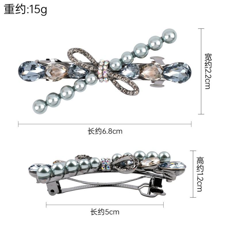 Korean Style Pearl Bow Hair Clip Women Claw Elegant Half-Up Hairstyle Accessory Zinc Alloy
