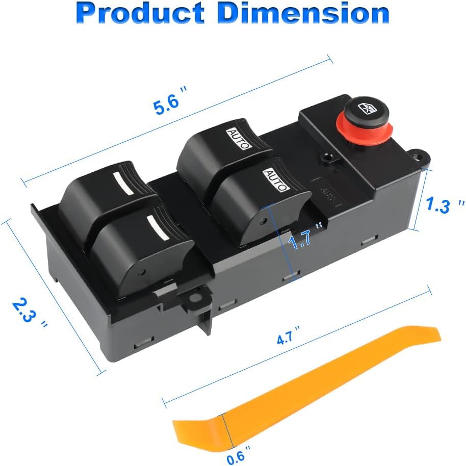 Compatible with Driver Side Master Power Window Switch Acura MDX 3.7L V6-2007 2008 2009 2010 2011 2012 2013, 14 Pins, 35750-STX-A01ZA