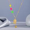 Rose Pendant Necklace Women's ins Niche Design High Sense Color Love Stainless Steel Necklace
