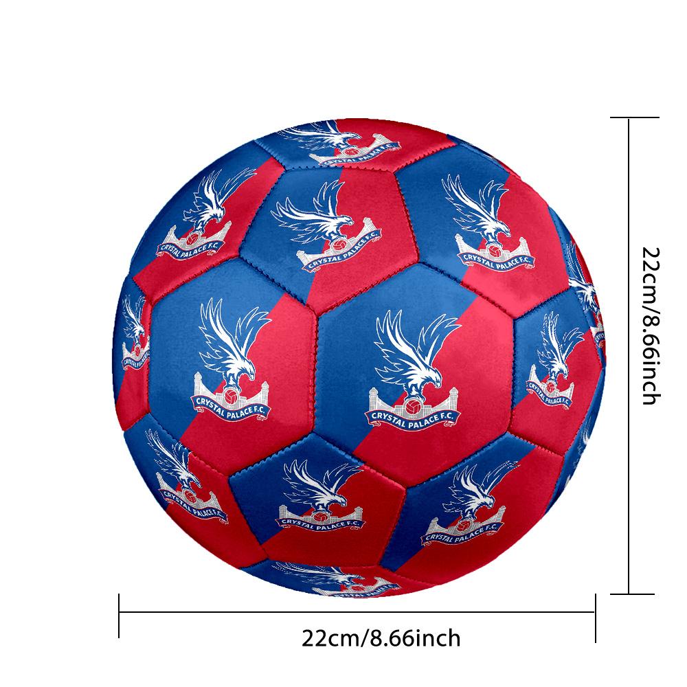 Pallone da Calcio Stampato Crystal Palace Taglia 5, Antiscivolo, Pallone da Partita per Adulti, Souvenir per i tifosi di Calcio