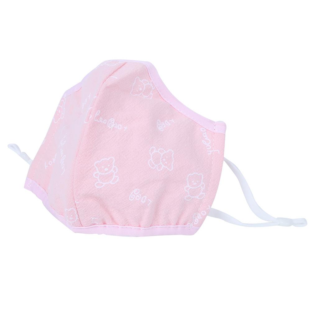 

2Pcs Daily Dust Proof Mouth Muffle Breathable Cotton Anti Smog Face Protection Children Use(Pink Printing )