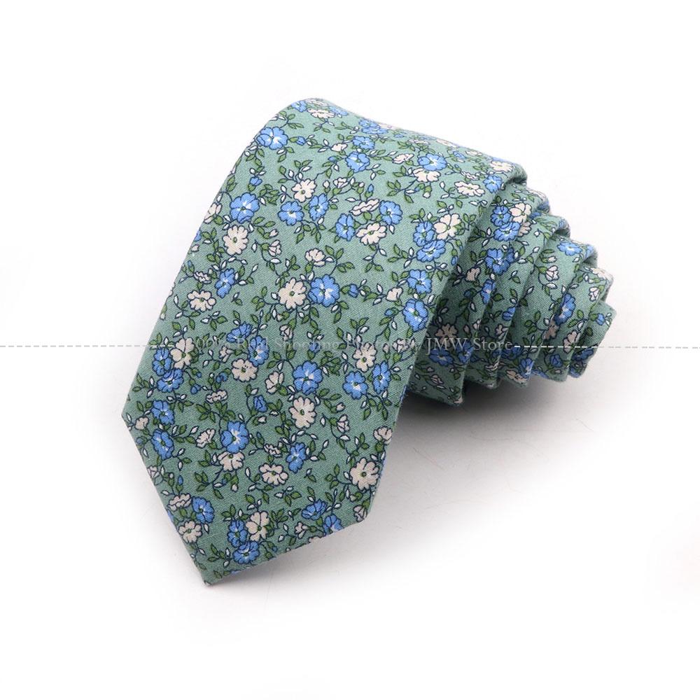 New Chic, Blumenkrawatte, 100 % Baumwollkrawatte, für Männer, helle Farbe, lässige schmale Krawatte, Hochzeitsfeier