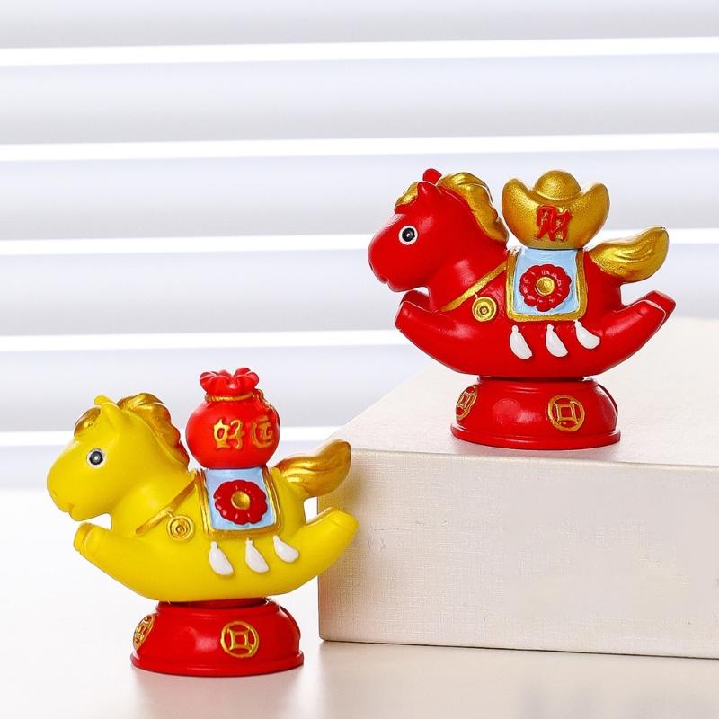 Traditional Modern Design Horse Sculpture with Rotating Base Resins Desk Shelf Decoration For Festives Celebration