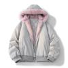 American Retro Plush Collar Couples' Hooded Winter Parka