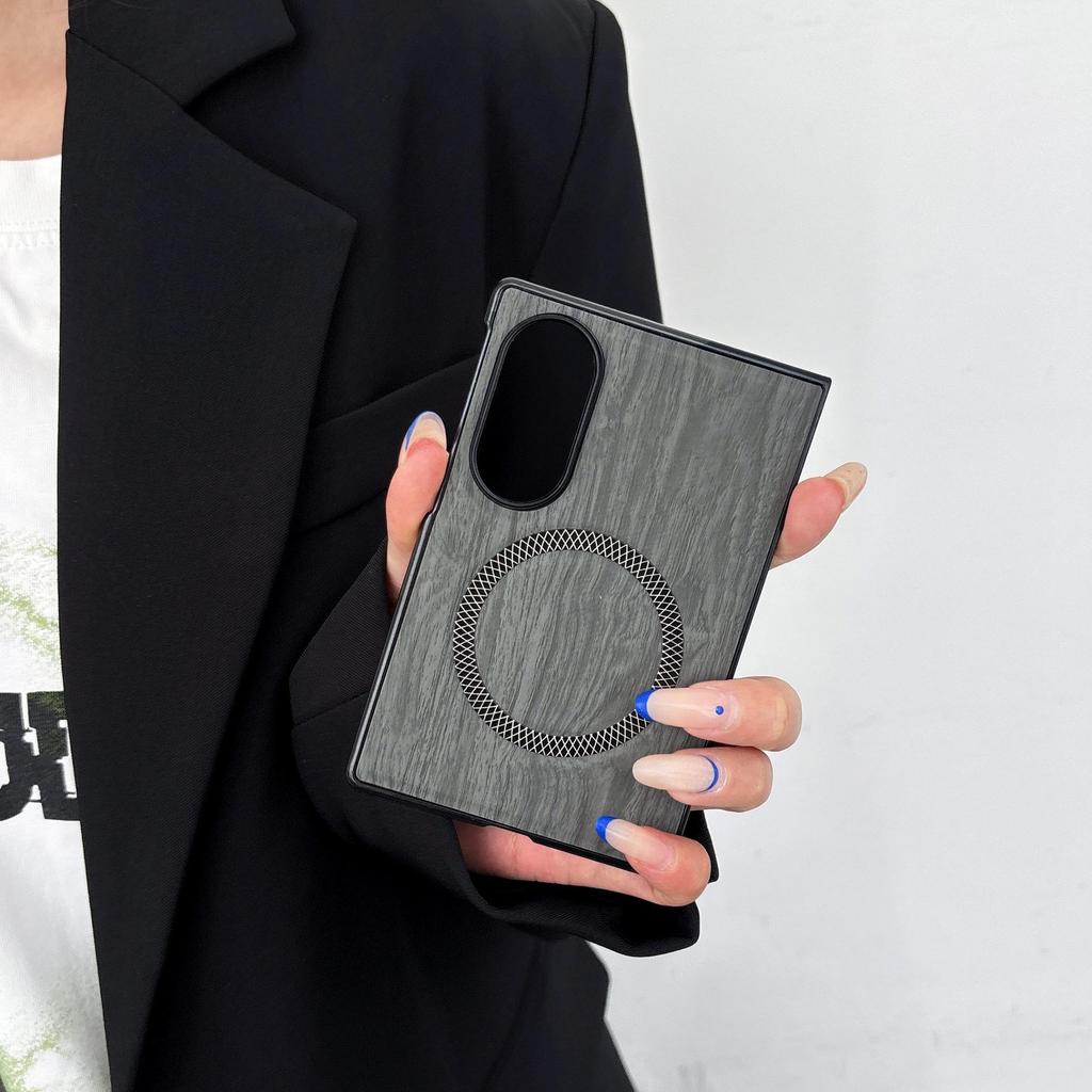 Samsung ZFold3/4/5 & W23 Wood Grain Magnetic Folding Phone Case