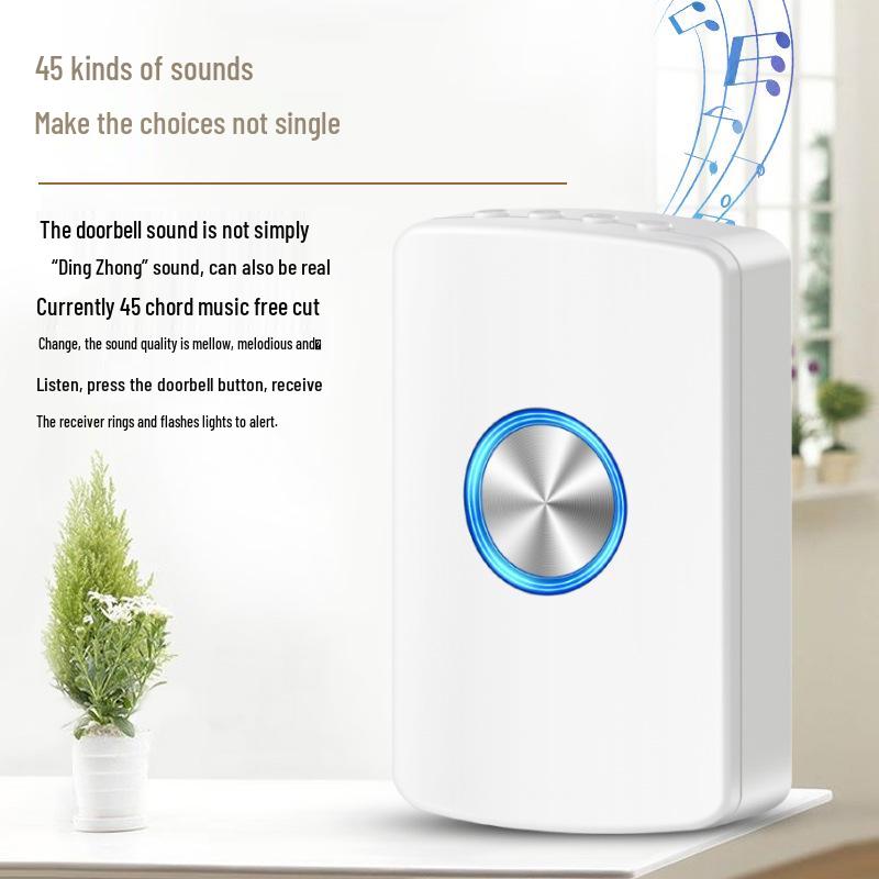 Wireless Doorbell with Long-Range Remote, No Plug-in Needed, One-to-Three Charging, Electric Ringer & Senior Call Button.