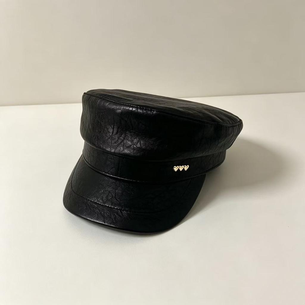 Autumn and Winter New Maillard Flat-top Navy Hat Female Retro British Beret Showing Small Face Versatile Temperament Painter Hat