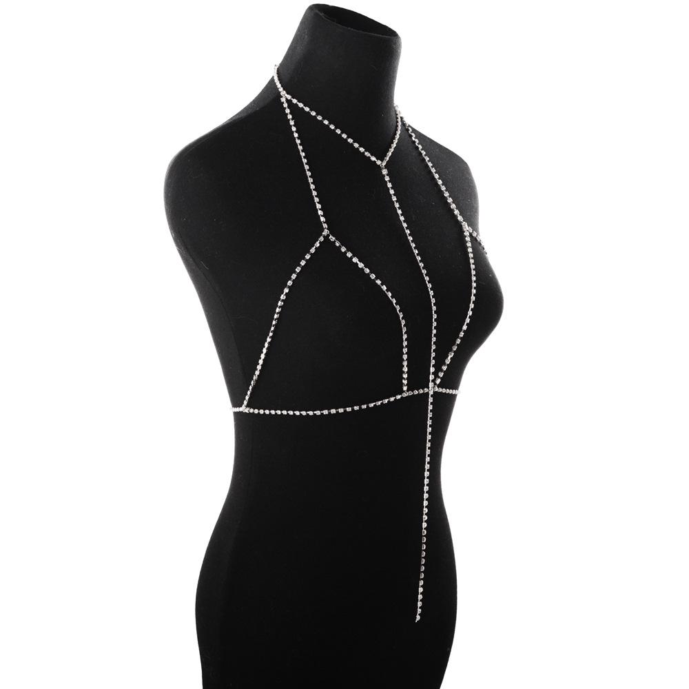 Fashion And Popular New Elements, Sexy Exaggerated Flash Diamond Breast Chain, Body Clothing Jewelry Chain