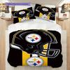 Set Copripiumino Trapuntato con Fantasia Pittsburgh Steelers Federa Decorazione per la Casa Regalo di Compleanno (1 * copripiumino + 2 * federa, senza nucleo)