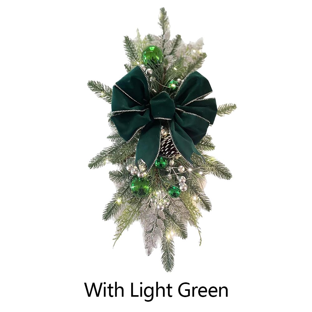 Christmas Swag Wreath Pendants Without/with Light Atmosphere Decorative Garland Home Door Window Decoration Party Supplies