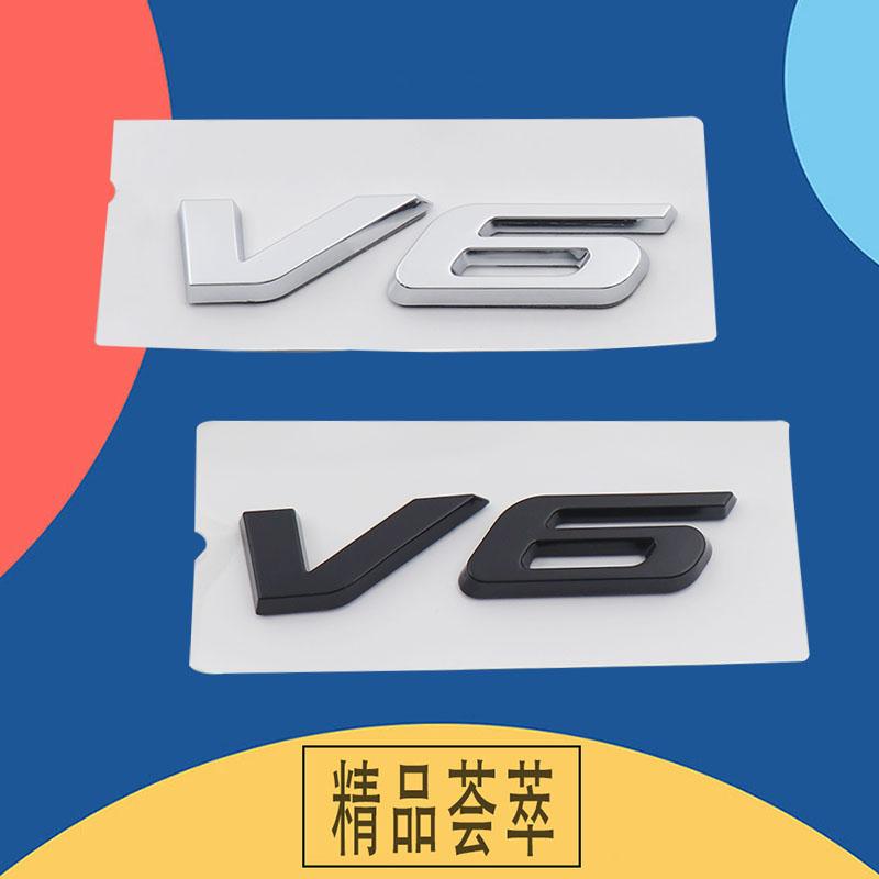 3D Premium ABS V6 S Letter Sticker Tail Bumper Badge Auto Rear Trunk Emblem Accessories Exterior Decoration