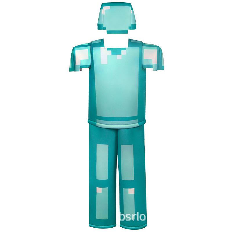 Costume Cosplay Armatura di Diamante di Minecraft in Materiale Poliestere per Gioco Anime Role Play