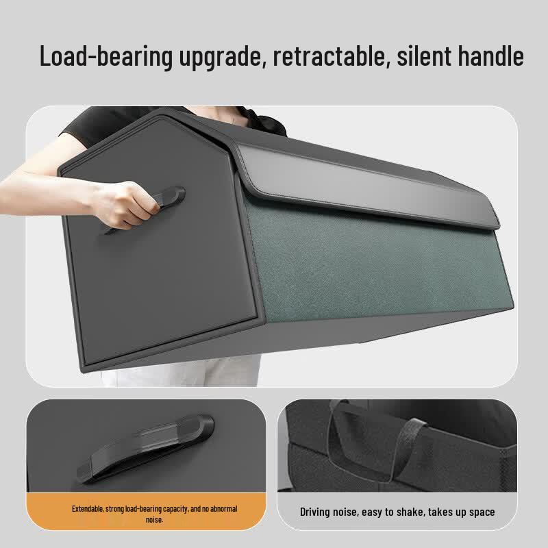 Foldable Leather Car Trunk Storage Organizer