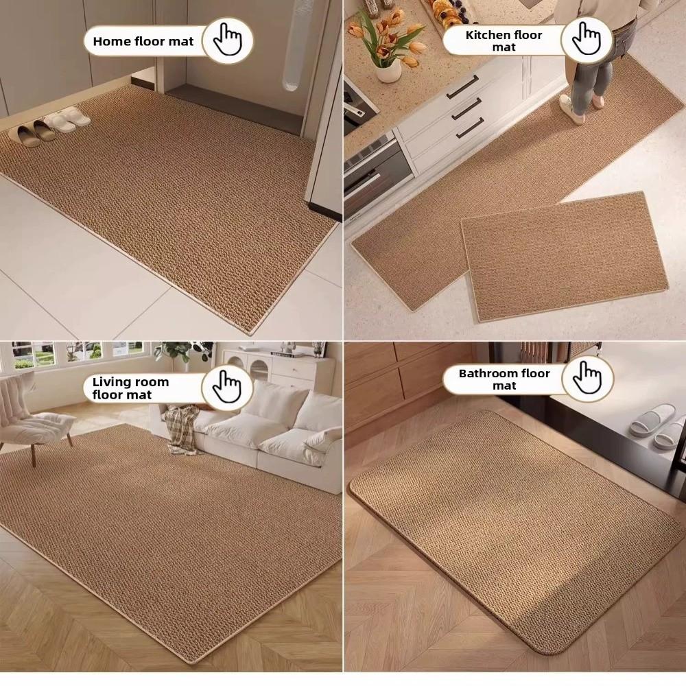Soft Linen Weave Bath Mat Super Absorbent Entrance Doormat Kitchen Decoration Carpet  Living Room