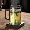 High temperature resistant walnut handle tea separation cup tea glass with lid office teacup Guanshan cup