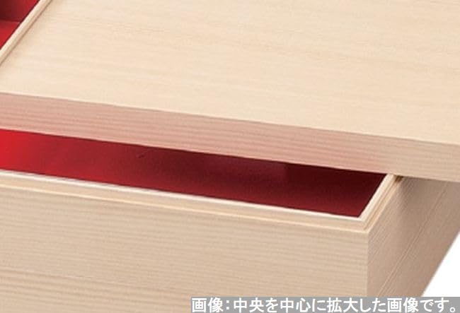 J-kitchens 1-Tier Jubako Box, 100cm x 100cm x 2.7cm, Made in Japan, Made of Tsukasa White Wood