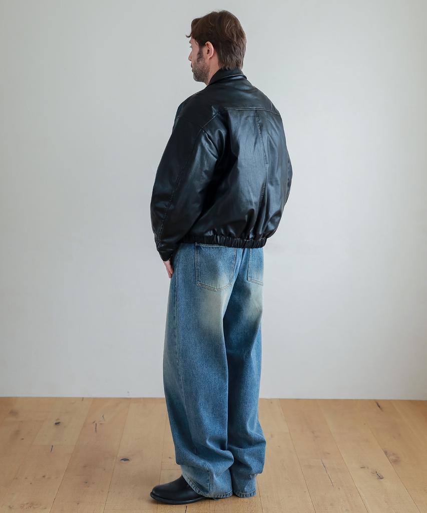 ESN Brush Wide Denim Pants V28_Washed Blue