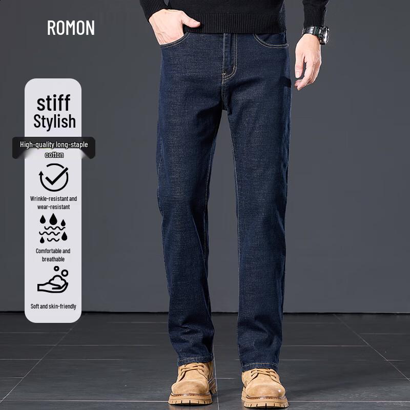 

Romensi Men s Autumn/Winter Straight-Leg Stretch Jeans 38 (Recommended for 180-195 lbs)