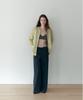 The Lille Rosie Tweed Knit Jacket_Light Green