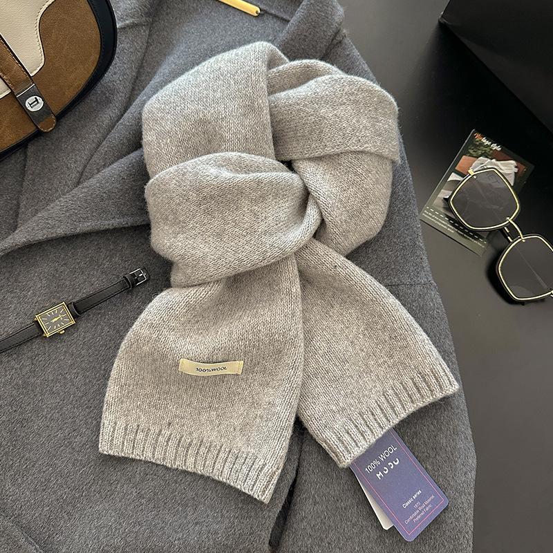 18-color scarf women's winter high-end soft waxy season warm thickened knitted wool couple scarf Korean