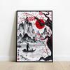 Japanese Ink Wash Painting, Torii, Crane, Samurai Geisha, Koi Carp, Art Canvas Prints, Wall Art, Home Decor Mural