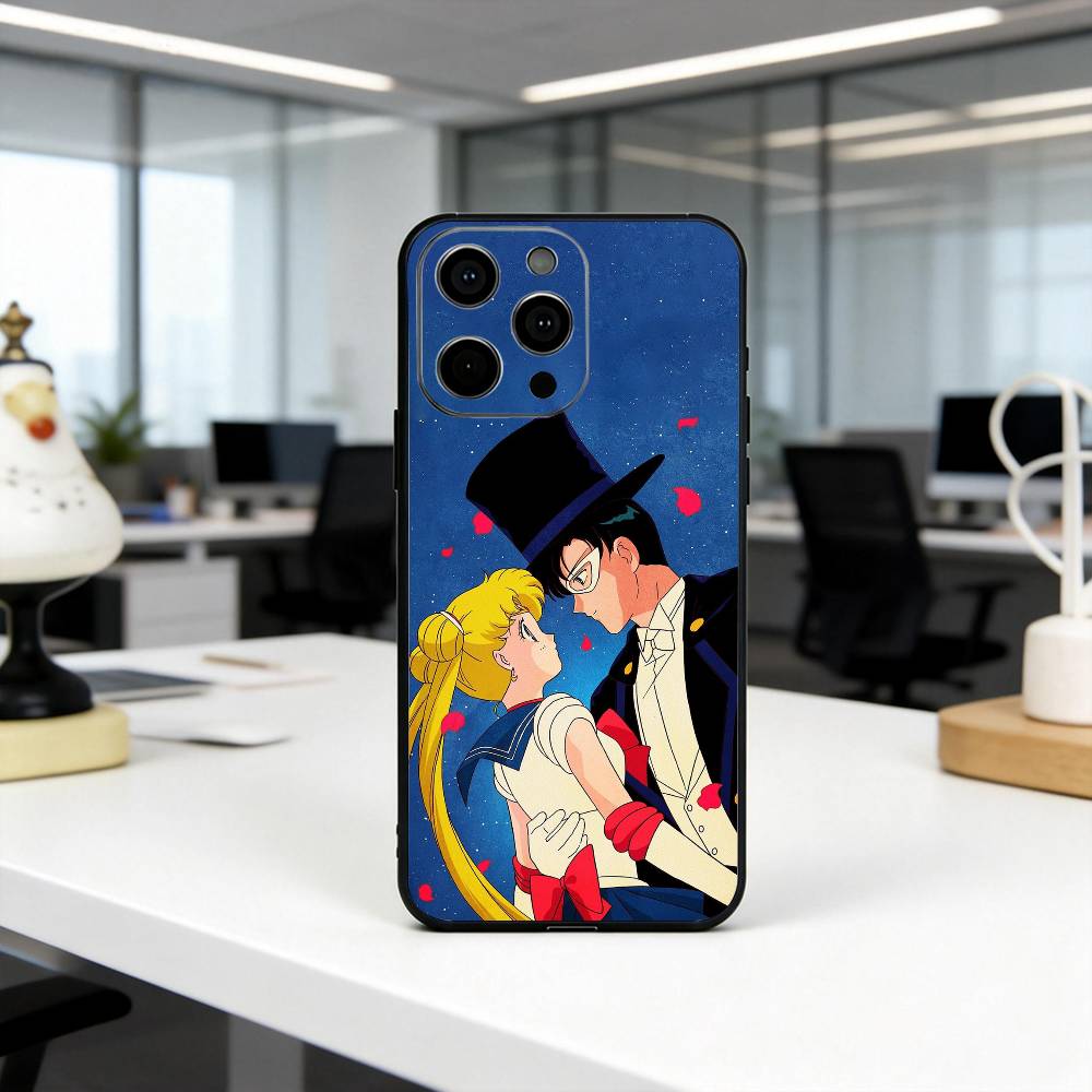 

Cute S-Sailor M-Moons Usagi Tsukino Phone Case For iPhone 17, 16,15,14,13,12,11 Plus,Pro Max, Others Soft Black Cover iPhone15