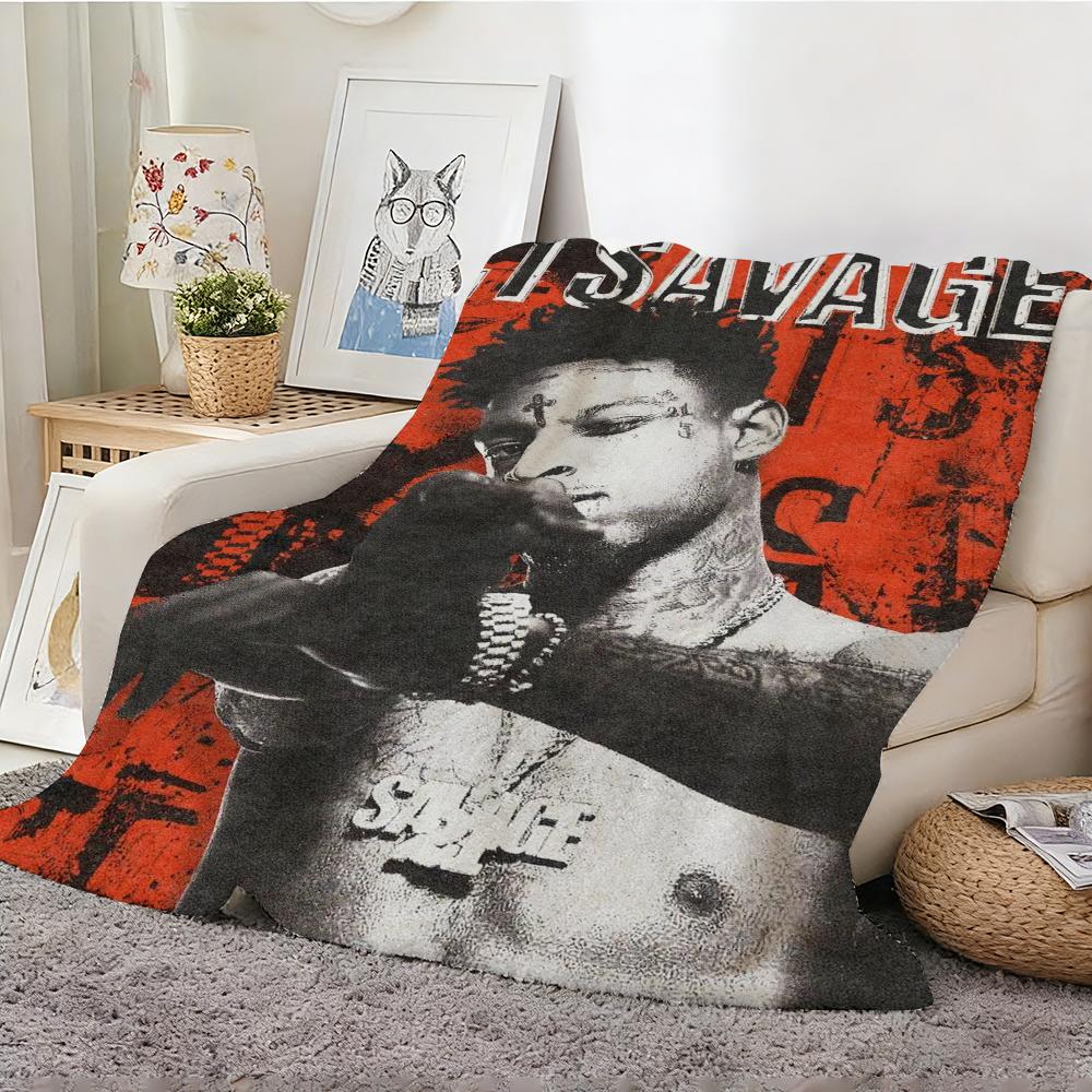 21 Savage Wurfdecke Leichtgewicht 240g Flanell Weich Hautfreundlich für Sommerkühlung
