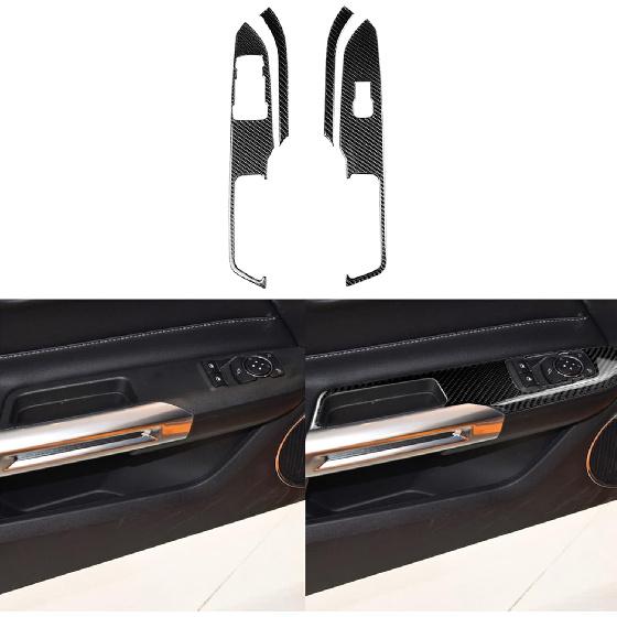 NVCNX Real Carbon Fiber Compatible with Ford Mustang GT 2015- 2016 2017 2018 Accessories Car Gear Shift Frame Cover Interior Trim Sticker Decal