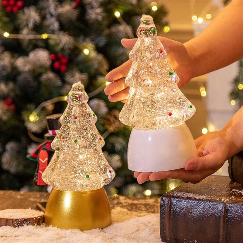 Exquisite LED Christmas Tree Ornament Luminous Tabletop Tree Shaped Decor 2024 New Year Gift for Party Decorations
