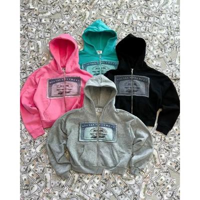 Hip-hop Retro Autumn Casual Zipper Hoodie Personalized Pattern Print Harajuku Street Style Men's and Women's Sweatshirt Y2k