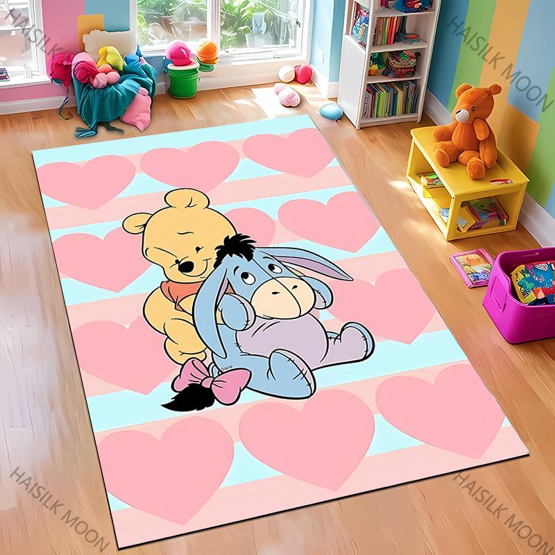 Tappeto con Modello Winnie the Pooh e Pimpi, 15 Misure, per Camera da Letto Soggiorno, Tappeto per Pavimento, Decorazione per la Casa, Tappetino Antiscivolo, Tappeto Regalo