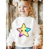 Kids Crewneck Sweatshirt, Cute Cheerful Star Graphic Print, Spring Autumn Casual Sports Top
