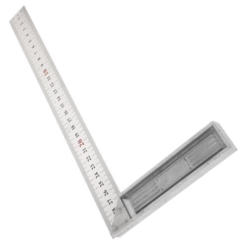LEDMOMO Stainless Steel Right Angle Ruler for Carpentry, Right Angle, Multi-Purpose Square, Straight Ruler, Metal Square Ruler, Silver, Curved Ruler,