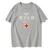 Retro Mash TV Show Men's Printed T-Shirt 100% Cotton European Size T-Shirt Summer Round Neck Solid Color Versatile T-Shirt