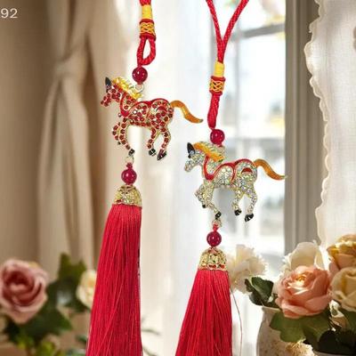 2026 Year Of Horse Wall Hanging Car Ornament Chinese New Year Red Gold Pendant Lucky Decora Housewarming Gifts