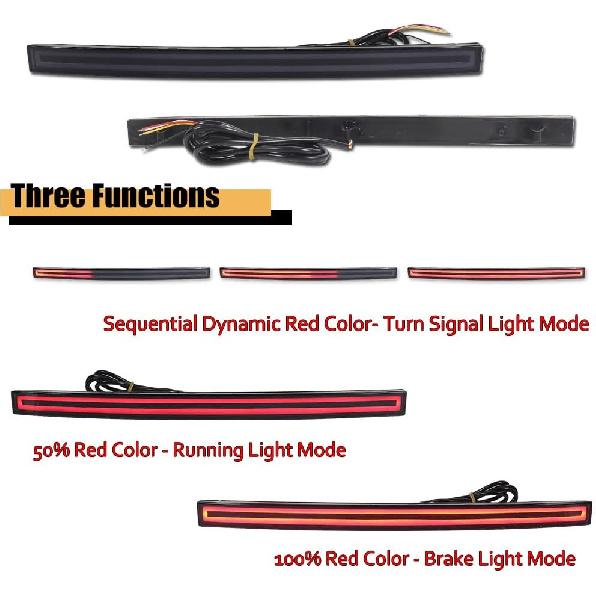 for 2014 2015 2016 2017 2018 2019 Chevy Corvette C7 Rear Bumper Reflector Tail Brake Sequential Turn Signal Lights Smoked Lens Red LED Fog Lamps