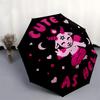 1pc Cute Devil Automatic Folding Umbrella, Heavy Duty 8 Rib Iron Frame,  Suitable for Travel, Daily Use, Birthday, Decor Gift  42