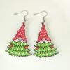 Santa Claus Connecting Christmas Tree Wooden Earrings - Creative European & American Design
